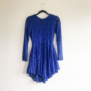 H&M blue lace skater dress